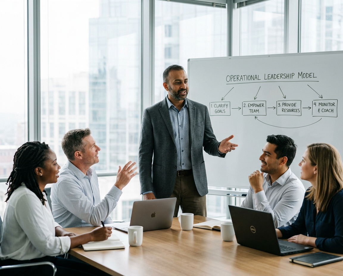 Facilitator guiding a team through creative problem solving